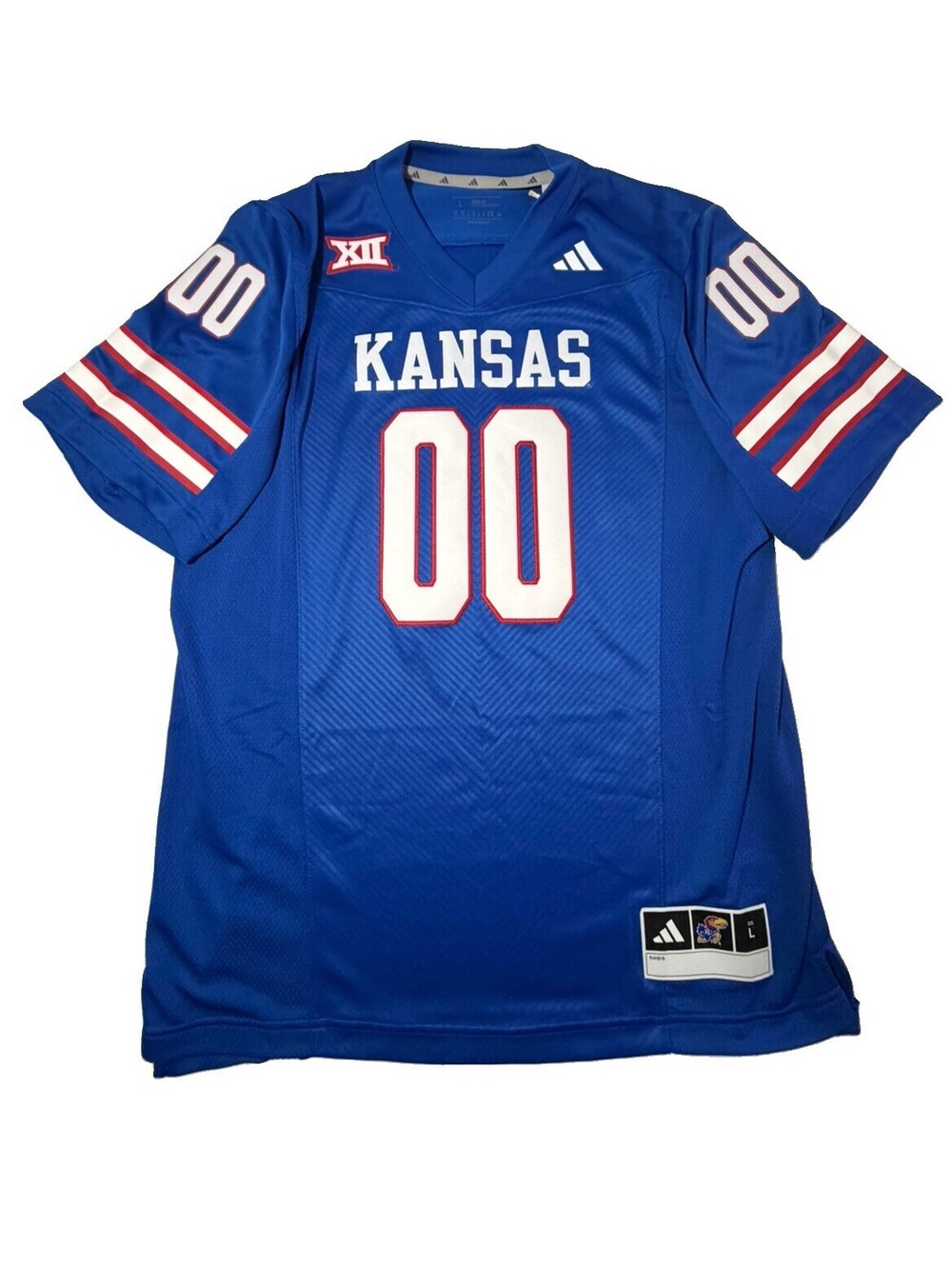 Adidas Kansas Jayhawks "00" Blue Home Football Jersey Large NWT MSRP $130